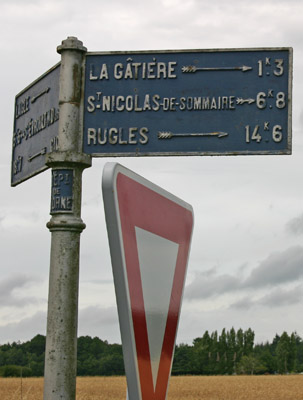 road sign at street corner
